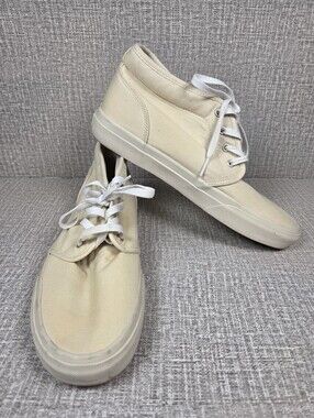 Polo Ralph Lauren Keaton Chukka Sneaker Boot Cream White Canvas Men's Size 9.5